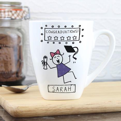 Personalised Purple Ronnie Female Graduation Latte Mug Extra Image 2